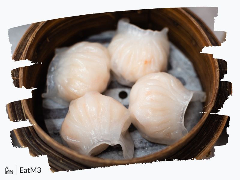 Cantonese Shrimp Dumplings | Har Gow : Small Plates/Snack in Chinese cuisine - Recipe, Calorie Info, Healthy alternatives & more on EatM3