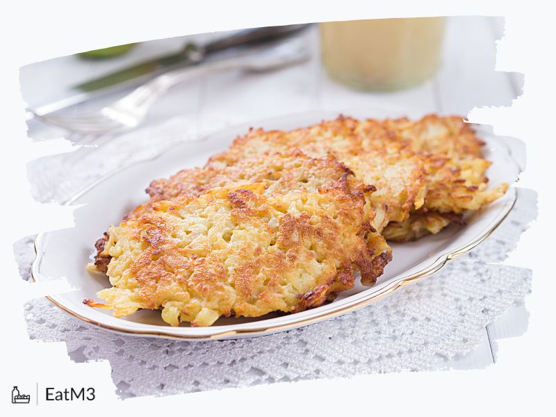 Kartoffelpuffer | Potato Pancakes : Accompaniment in German cuisine - Recipe, Calorie Info, Healthy alternatives & more on EatM3
