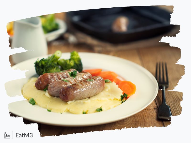 Bangers and Mash : Entree in British cuisine - Recipe, Calorie Info, Healthy alternatives & more on EatM3