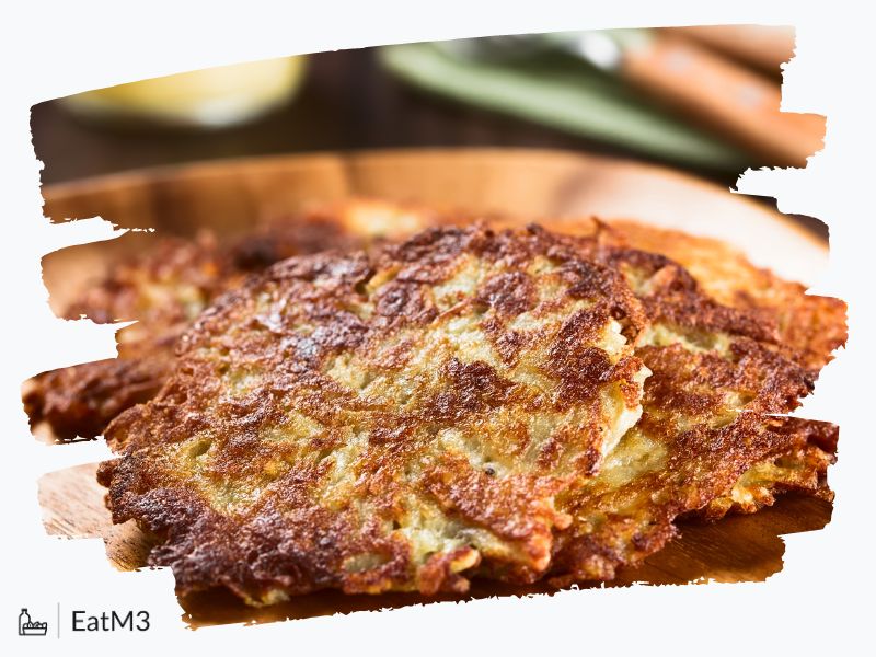 Reibekuchen | Potato Fritters : Accompaniment in German cuisine - Recipe, Calorie Info, Healthy alternatives & more on EatM3