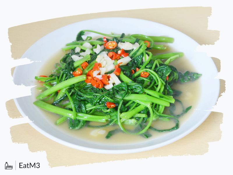 Pad Phak Boong | Stir-Fried Morning Glory : Entree in Thai cuisine - Recipe, Calorie Info, Healthy alternatives & more on EatM3